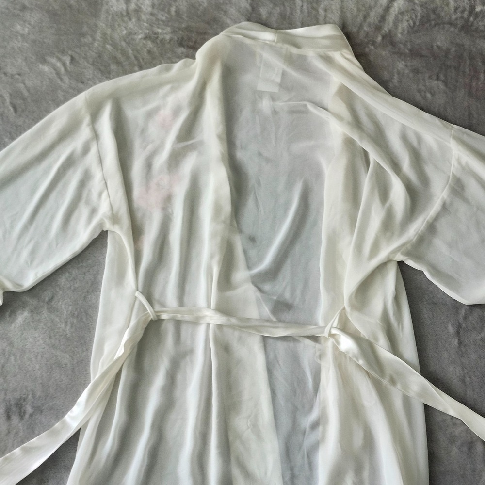Expressions California Dynasty Embroidered Robe Satin Detail Floral Size Small - Picture 12 of 16